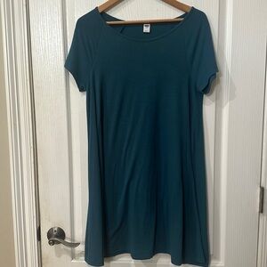 Old Navy size M short sleeve swing hem teal dress